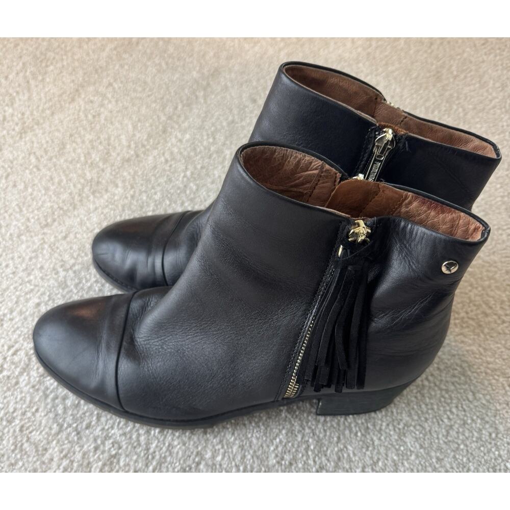 Pikolinos Black Tassel Ankle Boots Size 42